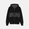 Maille | Versace Hoodie Zippe En Maille Jacquard Barocco