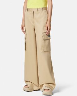 Pantalons Et Shorts | Versace Pantalon Cargo En Gabardine