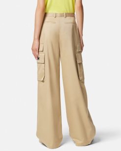 Pantalons Et Shorts | Versace Pantalon Cargo En Gabardine