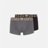 Boxers | Versace Lot De Deux Boxers Adherents A Bordure Greca