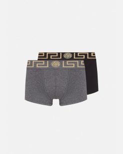 Boxers | Versace Lot De Deux Boxers Adherents A Bordure Greca