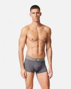 Boxers | Versace Lot De Deux Boxers Adherents A Bordure Greca