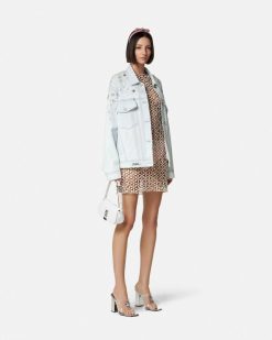 Denim | Versace Veste Oversize Decoree En Denim