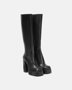 Platforms | Versace Aevitas Bottes A Plateforme En Cuir 120 Mm