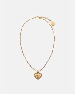 Accessoires | Versace Collier Avec Coeur A Cristaux Medusa Kids