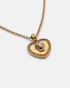 Accessoires | Versace Collier Avec Coeur A Cristaux Medusa Kids