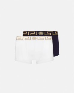 Boxers | Versace Lot De Deux Boxers Adherents A Bordure Greca