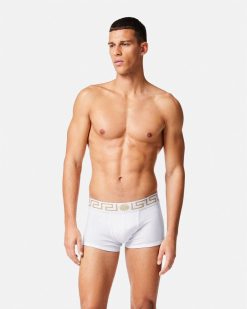 Boxers | Versace Lot De Deux Boxers Adherents A Bordure Greca