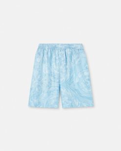 Pantalons Et Shorts | Versace Short En Soie Barocco