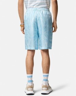 Pantalons Et Shorts | Versace Short En Soie Barocco