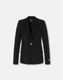 Vestes Et Blazers | Versace Blazer En Laine A Boutonnage Droit