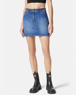 Denim | Versace Mini Jupe En Denim