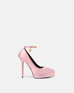 Platforms | Versace Lycia Escarpins A Plateforme En Satin 140 Mm