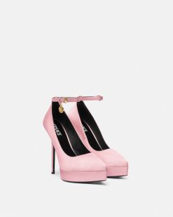 Platforms | Versace Lycia Escarpins A Plateforme En Satin 140 Mm