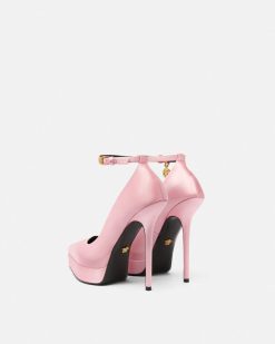 Platforms | Versace Lycia Escarpins A Plateforme En Satin 140 Mm