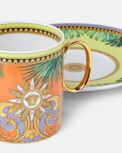 Cafe Et The | Versace Tasse A Cafe Et Soucoupe Jungle Animalier