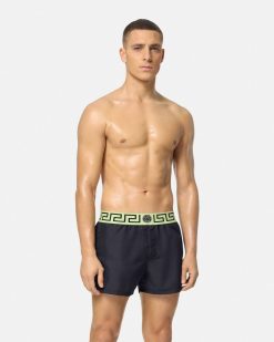 Maillots De Bain | Versace Short De Bain A Bordure Greca