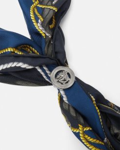 Accessoires Textiles | Versace Foulard Triangle En Soie Versace Nautical