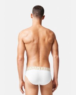 Slips | Versace Lot De Trois Slips A Bordure Greca