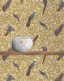 Papier Peint | Versace Papier Peint A Imprime Barocco Birds