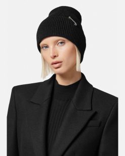 Chapeaux Et Casquettes | Versace Bonnet En Maille Safety Pin