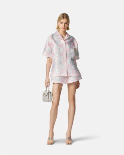 Chemises Et Tops | Versace Chemise En Duchesse Medusa Contrasto