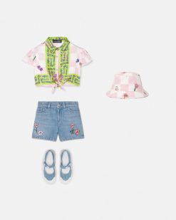 Vetements | Versace Short En Denim Brode Kids