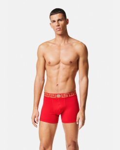 Boxers | Versace Boxer Long A Bordure Greca