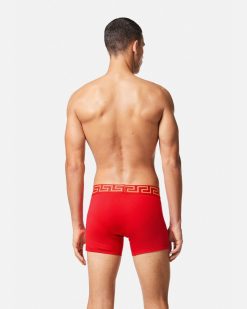 Boxers | Versace Boxer Long A Bordure Greca