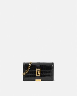 Greca Goddess | Versace Mini Sac Greca Goddess Effet Croco