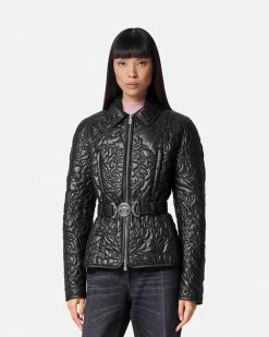 Vetements D'Exterieur Et Manteaux | Versace Doudoune Style Blouson Matelassee Barocco