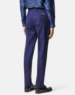 Pantalons Et Shorts | Versace Pantalon En Jacquard De Laine Barocco