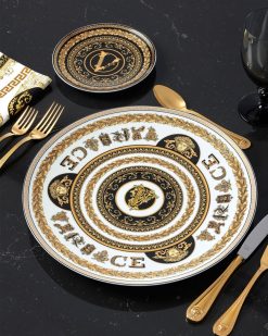 Collection Alphabet | Versace Assiette V Virtus Alphabet 33 Cm