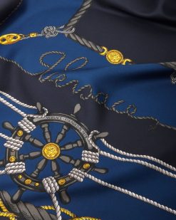 Accessoires Textiles | Versace Grand Foulard En Soie Versace Nautical 90 Cm