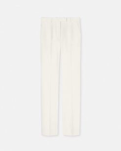 Pantalons Et Shorts | Versace Pantalon Droit En Laine Grain De Poudre