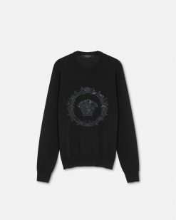 Maille | Versace Pull Brode Medusa Cartouche