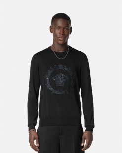 Maille | Versace Pull Brode Medusa Cartouche