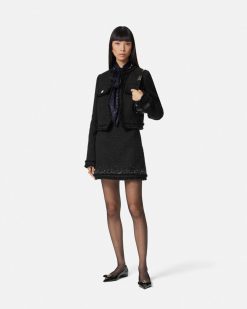 Jupes | Versace Mini Jupe En Tweed A Ornements