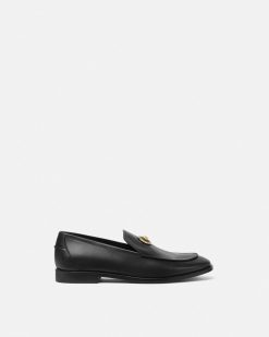 Mocassins | Versace Pantoufles Medusa En Cuir