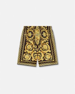 Pantalons Et Shorts | Versace Short En Soie Barocco