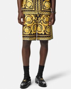 Pantalons Et Shorts | Versace Short En Soie Barocco