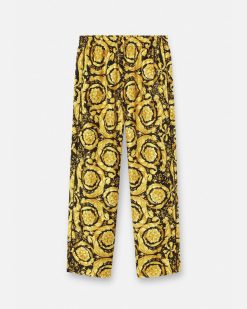 Loungewear Et Pyjamas | Versace Bas De Pyjama En Soie Barocco