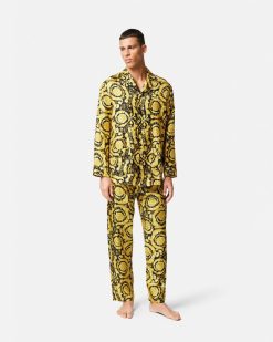 Loungewear Et Pyjamas | Versace Bas De Pyjama En Soie Barocco