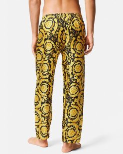 Loungewear Et Pyjamas | Versace Bas De Pyjama En Soie Barocco