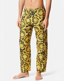 Loungewear Et Pyjamas | Versace Bas De Pyjama En Soie Barocco