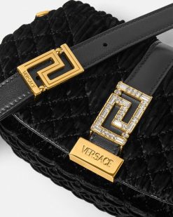 Greca Goddess | Versace Mini Sac En Velours Greca Goddess