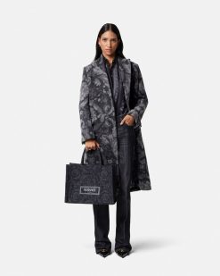 Vetements D'Exterieur Et Manteaux | Versace Manteau Long En Laine Barocco Stencil