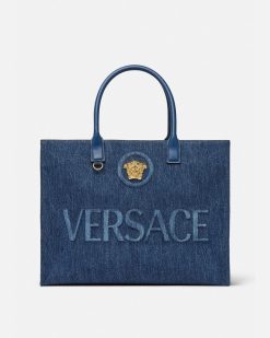 La Medusa | Versace Grand Fourre-Tout En Denim La Medusa