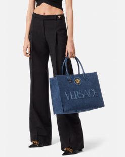 La Medusa | Versace Grand Fourre-Tout En Denim La Medusa