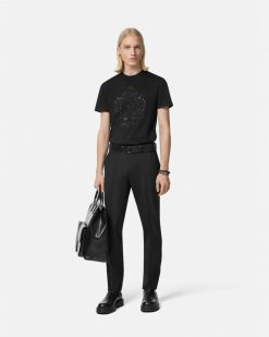 T-Shirts Et Polos | Versace T-Shirt Versace Cartouche Avec Ornements